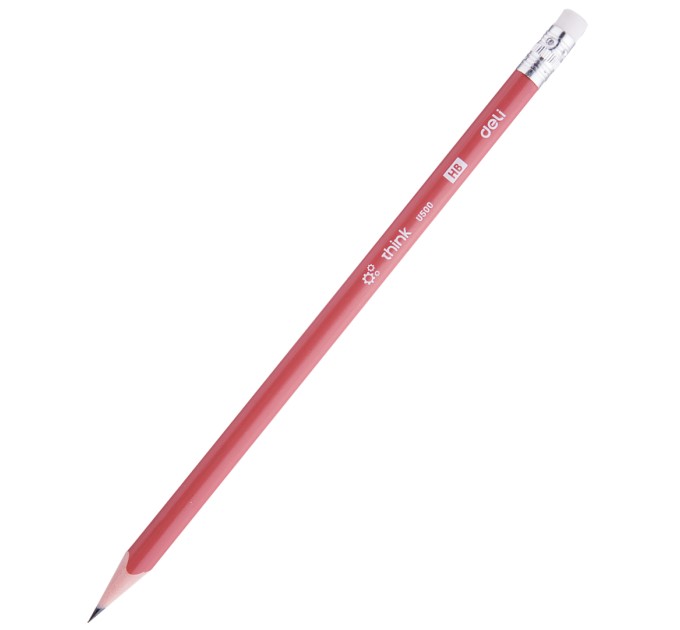 Карандаш HB, трехгранный пластиковый, с ластиком, Think U50000