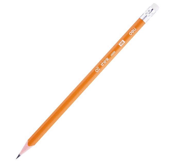 Карандаш HB, трехгранный пластиковый, с ластиком, Think U50000