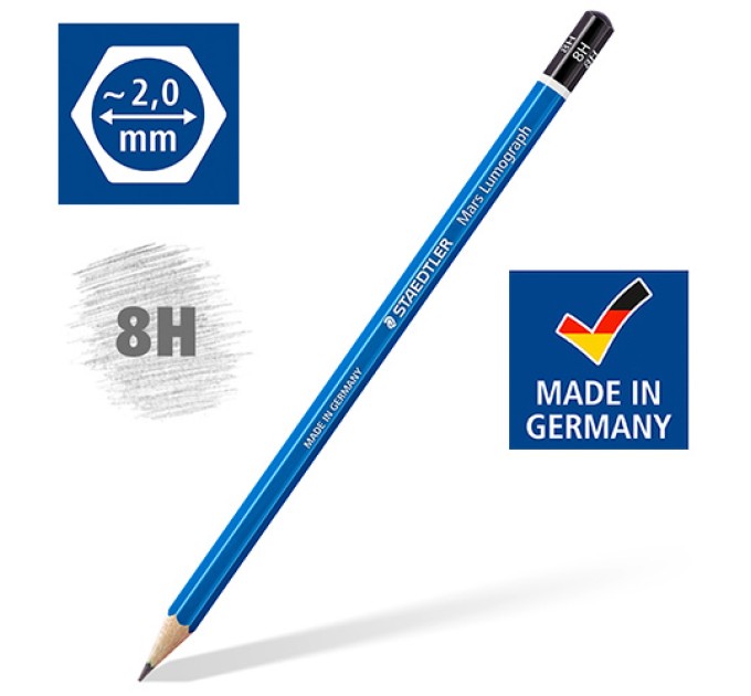 Карандаш 8H, «Mars Lumograph» STAEDTLER 100-8H