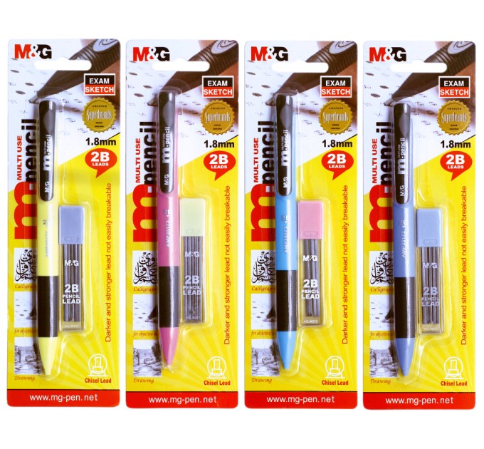 Автокарандаш 1.8 мм, 2В (+грифели), «EXAM SKETCH» HAMP0355