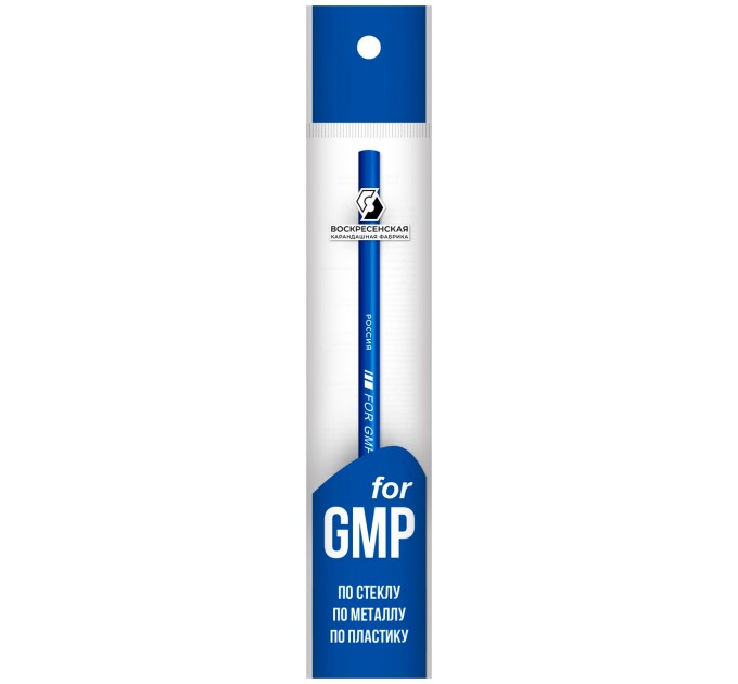 Карандаш по стеклу, металлу, пластику FOR GMP, синий, ВКФ 1Р-1381