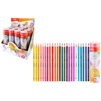 Карандаши Deli «ColoRun», 24 цвета, треугольные, в металлической тубе 00328С