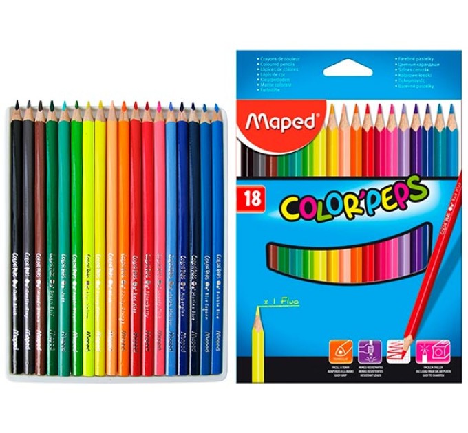 Карандаши Maped «COLOR PEPS»,18 цветов 183218