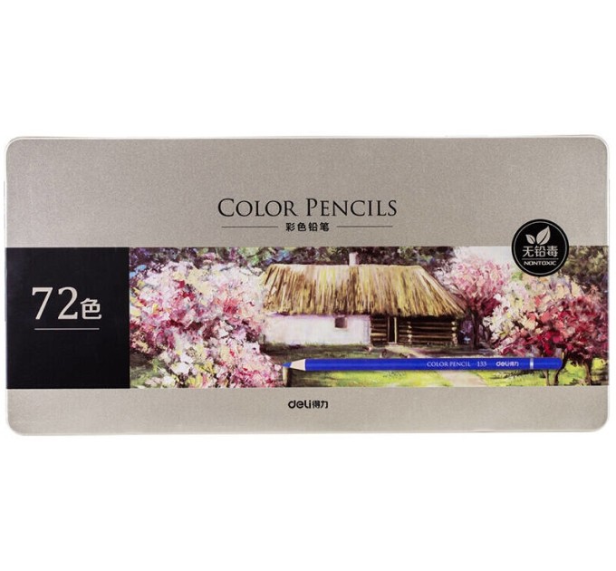 Художественные карандаши 72 цвета, в металлическом пенале 6568