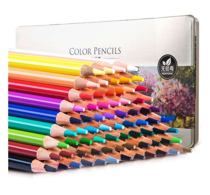 Художественные карандаши 72 цвета, в металлическом пенале 6568