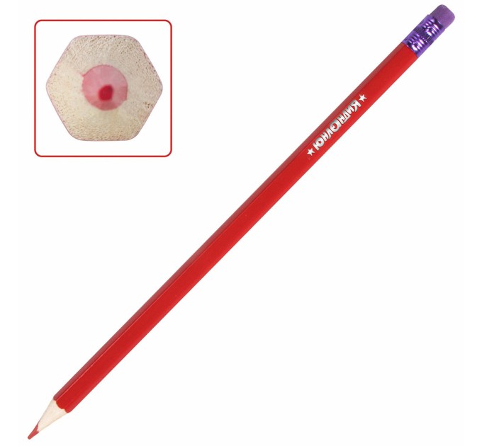 Карандаши 6 цветов, стираемые, с ластиком, «Юный волшебник» 181577