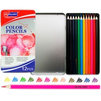 Карандаши SkyGlory, 12 цветов, в металлическом пенале 513-12Н