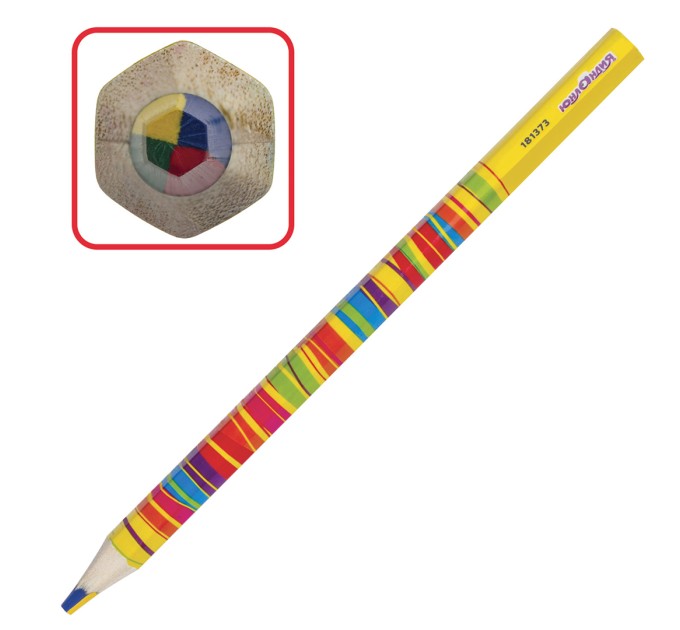 Карандаш утолщенный с многоцветным грифелем, «ЮНЛАНДИЯ» 181373