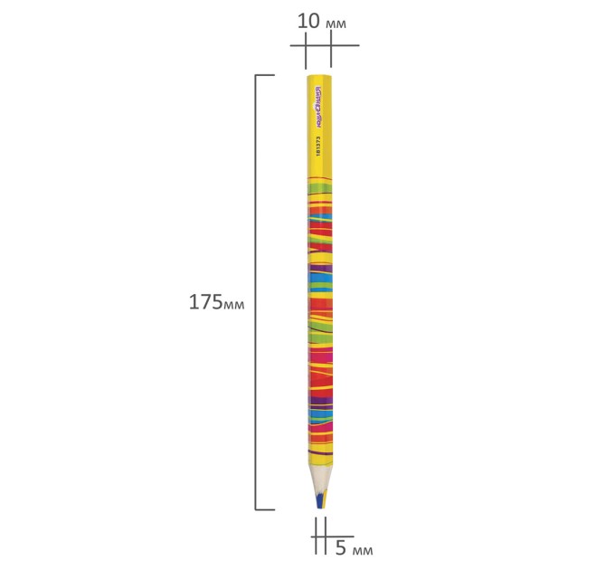 Карандаш утолщенный с многоцветным грифелем, «ЮНЛАНДИЯ» 181373