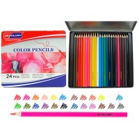 Карандаши SkyGlory, 24 цвета, в металлическом пенале 513-24Н