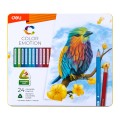 Карандаши Deli «Color Emotion» NEW, 24 цвета, в металлическом пенале С00225new