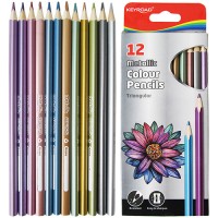 Карандаши KEYROAD «Металлик», 12 цветов, треугольные KR971756