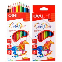 Карандаши Deli «ColoRun», 12 цветов, треугольные, пластиковые C00100