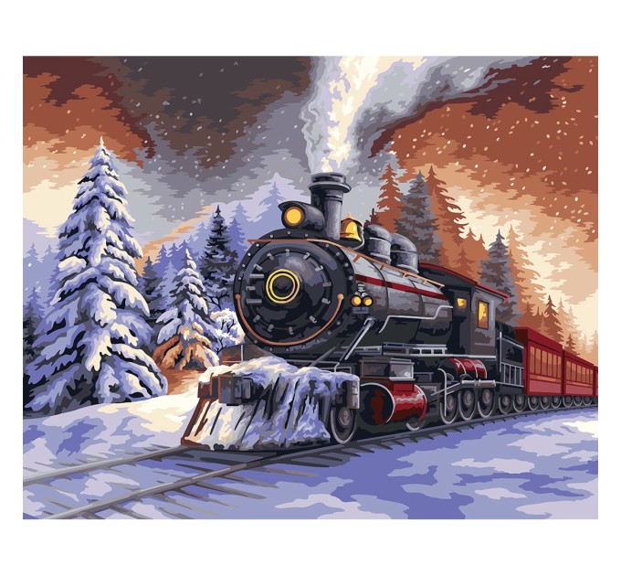 Картина по номерам Фрея «Новогодний экспресс», 40х50 см, холст PNB/PL-181