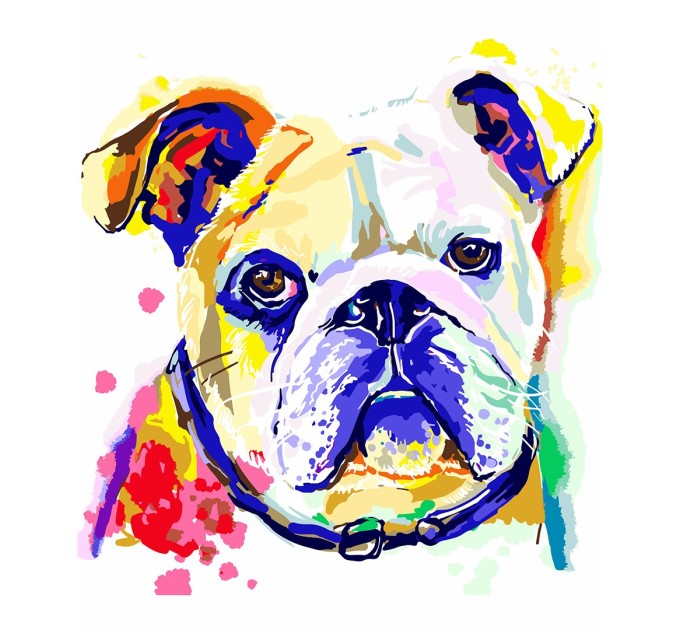 Картина по номерам Фрея «Бульдог. Акварель», 40х30 см, холст PNB/C3 №61