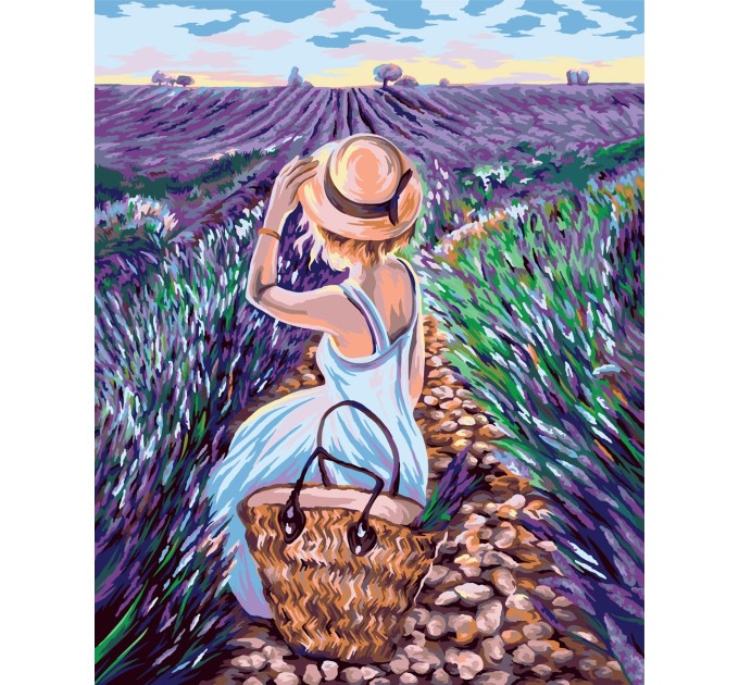 Картина по номерам Фрея «Взгляд на лавандовое поле», 50х40 см, холст на подрамнике PNB/PL-029