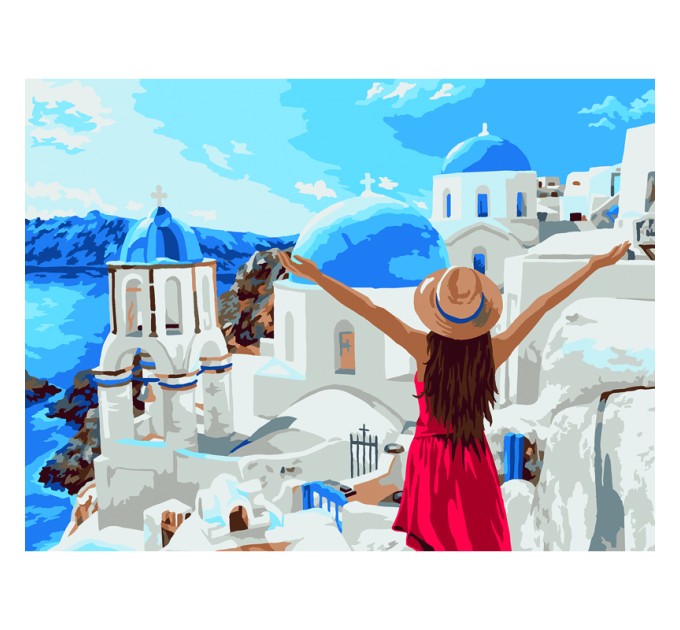 Картина по номерам с акриловыми красками «Санторини», 30x40 см, на картоне КК_44040