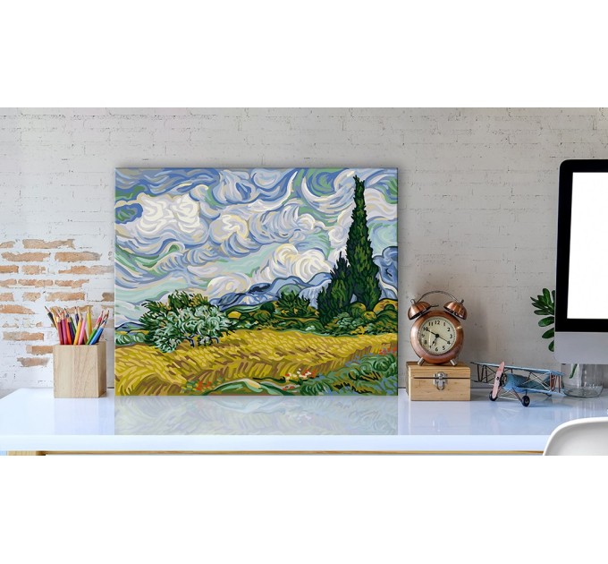 Картина по номерам Фрея «Винсент ван Гог, Пшеничное поле с кипарисами», 40х50 см MET-PNB/PL-002