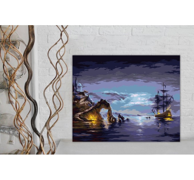 Картина по номерам Фрея «Лунная ночь», 40х50 см, холст на подрамнике PNB/R1 №148