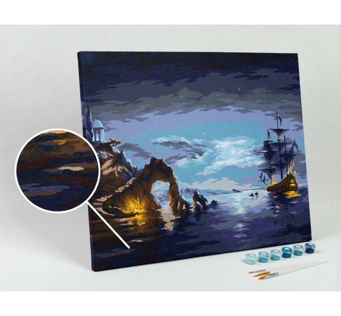 Картина по номерам Фрея «Лунная ночь», 40х50 см, холст на подрамнике PNB/R1 №148