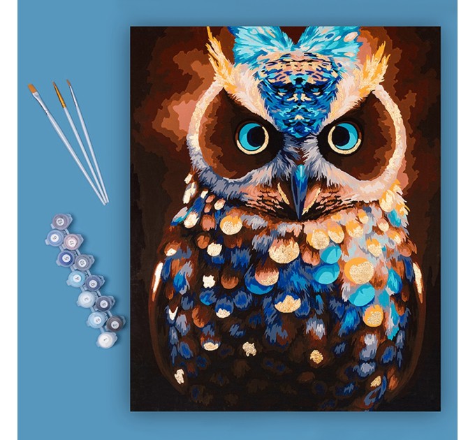 Картина по номерам Фрея (с поталью) «Волшебный филин», 40x50 см, холст PNB/PLPT-174