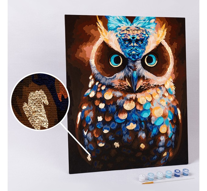Картина по номерам Фрея (с поталью) «Волшебный филин», 40x50 см, холст PNB/PLPT-174