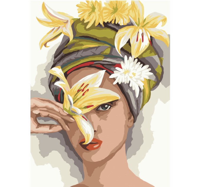 Картина по номерам с акриловыми красками «Девушка с лилиями», 30х40 см, на картоне КК_44051