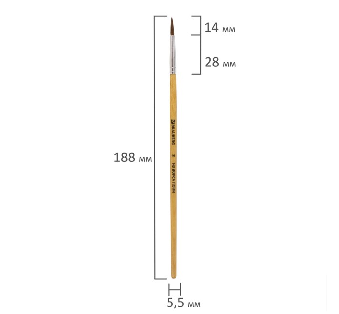 Кисть пони, круглая, № 3 200189
