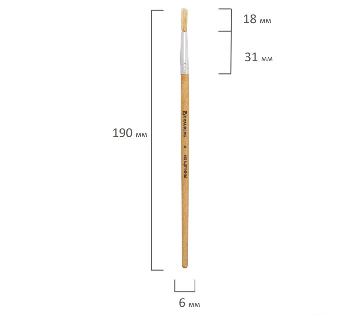 Кисть щетина круглая, №4 200195