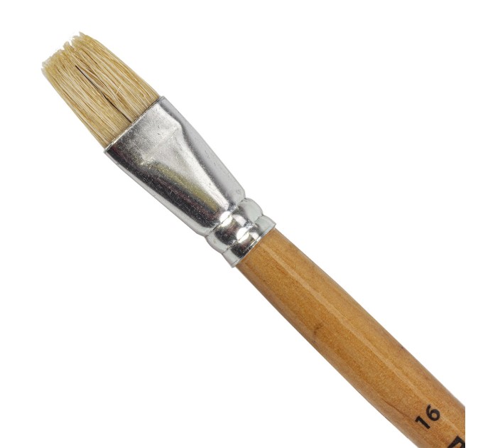 Кисть ПИФАГОР Щетина, плоская, № 16 200877