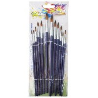 Кисти набор, Синтетика круглая, 12 шт GM5212