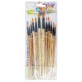 Кисти набор, Синтетика круглая, 12 шт GM6412