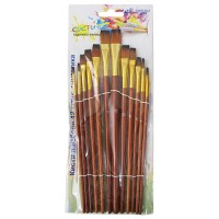 Кисти набор, Синтетика плоская, 12 шт GM5112