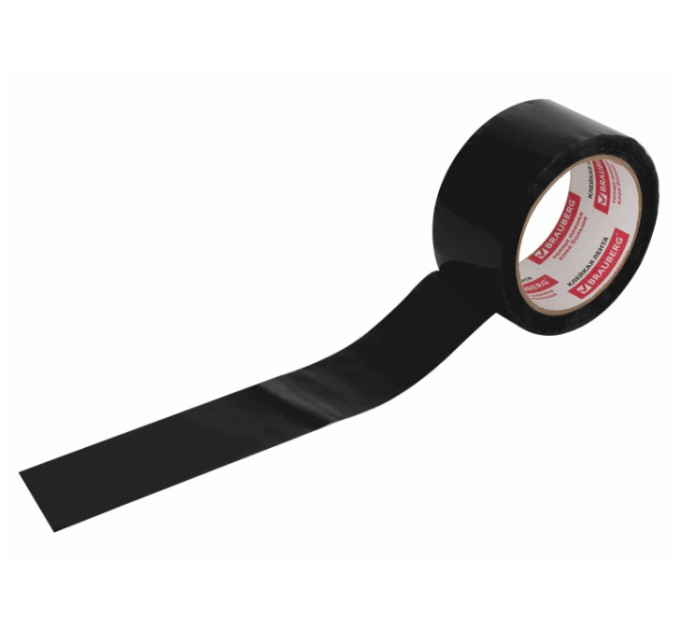 Клейкая лента (скотч) 48 мм х 66 м х 45 мкм, черная 440155