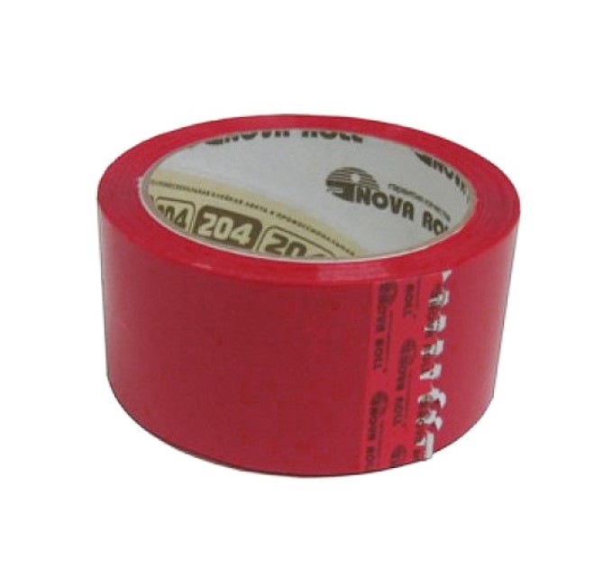 Клейкая лента (скотч) 48 мм х 66 м, 43 мкм, красная Нова Ролл 204кр
