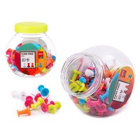 Кнопки-гвоздики 100 шт, в баночке, цветные, VIVID 0054