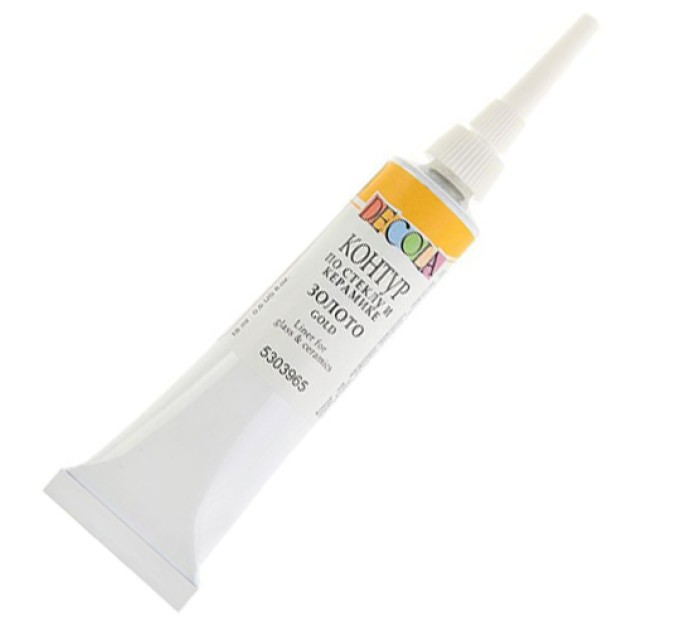 Контуры по стеклу и керамике 18 мл, золото, DECOLA 5303965