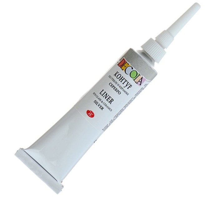 Контуры по стеклу и керамике 18 мл, серебро, DECOLA 5303966