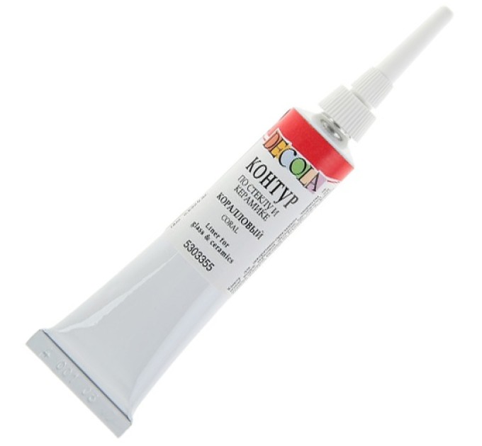 Контуры по стеклу и керамике 18 мл, коралловый, DECOLA 5303355