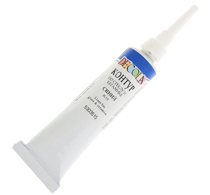 Контуры по стеклу и керамике 18 мл, синий, DECOLA 5303515