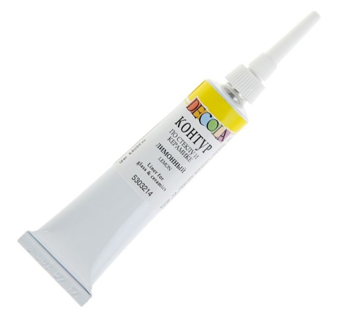 Контуры по стеклу и керамике 18 мл, лимонный, DECOLA 5303214