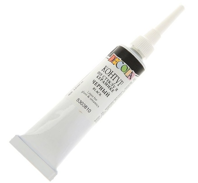 Контуры по стеклу и керамике 18 мл, черный, DECOLA 5303810