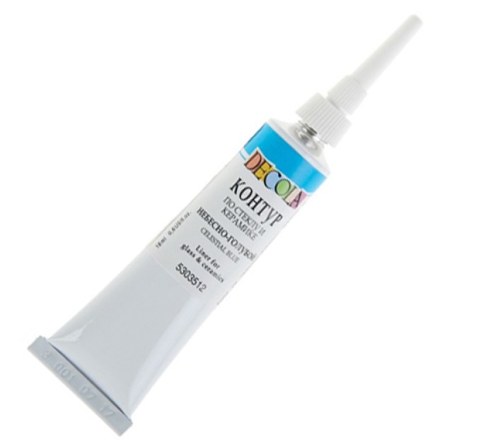 Контуры по стеклу и керамике 18 мл, небесно-голубой, DECOLA 5303512