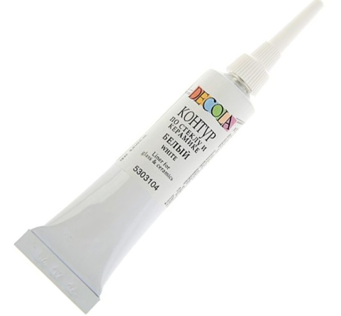 Контуры по стеклу и керамике 18 мл, белый, DECOLA 5303104