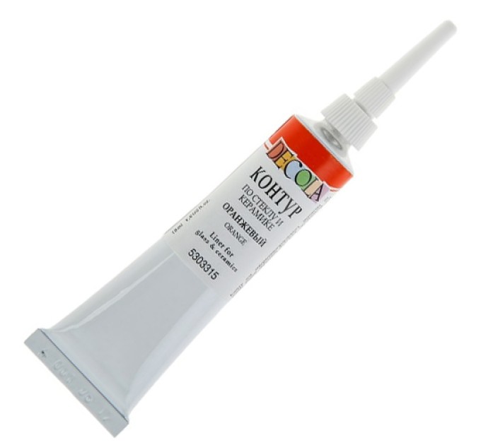 Контуры по стеклу и керамике 18 мл, оранжевый, DECOLA 5303315