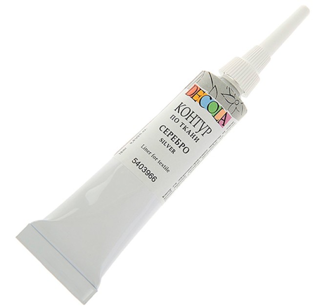 Контур по ткани, серебро, DECOLA 5403966