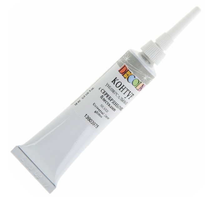 Контур универсальный, серебряный с блестками, 18 мл, DECOLA 13603975