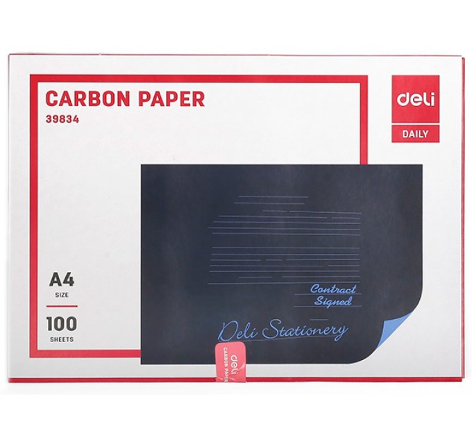 Бумага копировальная Deli, синяя, А4, 100 л 39834