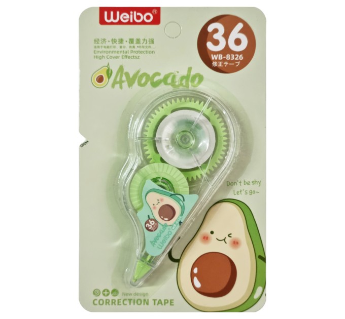 Корректирующая лента в роллере 5 мм x 8 м, «AVOCADO» WB-8326