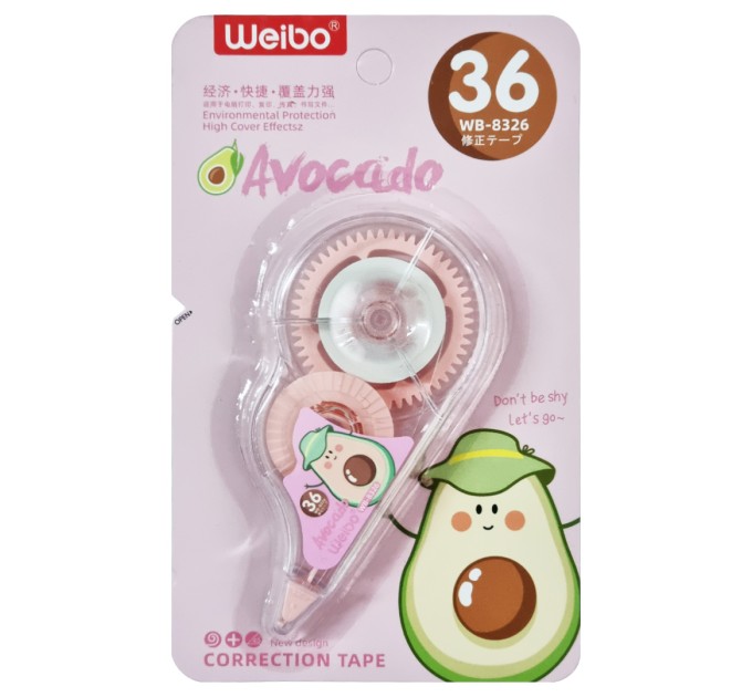 Корректирующая лента в роллере 5 мм x 8 м, «AVOCADO» WB-8326